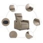 vidaXL Poltrona Alzapersona Reclinante Elettrica Cappuccino Similpelle