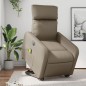 vidaXL Poltrona Alzapersona Massaggio Elettrica Cappuccino Similpelle