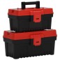 Set Cassette degli Attrezzi 2 pz Nero e Rosso in Polipropilene Set Cassette degli Attrezzi 2 pz Nero e Rosso in Polipropilene