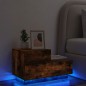 vidaXL Comodino con Luci LED Rovere Fumo 70x36x40,5 cm