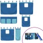 vidaXL Letto a Soppalco Bambini con Tende Blu 90x190 cm Massello Pino