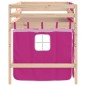 vidaXL Letto a Soppalco con Tende Bambini Rosa 90x190 cm Massello Pino vidaXL Letto a Soppalco con Tende Bambini Rosa 90x190 cm Massello Pino