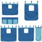 vidaXL Letto a Soppalco Bambini con Tende Blu 90x190 cm Massello Pino vidaXL Letto a Soppalco Bambini con Tende Blu 90x190 cm Massello Pino