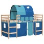 vidaXL Letto a Soppalco con Tunnel Bambini Blu 90x190cm Massello Pino vidaXL Letto a Soppalco con Tunnel Bambini Blu 90x190cm Massello Pino