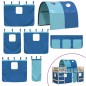 vidaXL Letto a Soppalco con Tunnel Bambini Blu 90x190cm Massello Pino vidaXL Letto a Soppalco con Tunnel Bambini Blu 90x190cm Massello Pino