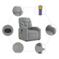 vidaXL Poltrona Alzapersona Massaggi Reclinabile Grigio Chiaro Tessuto