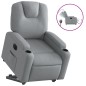 vidaXL Poltrona Reclinante Alzapersona Elettrica Grigio Chiaro Tessuto