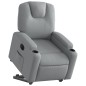 vidaXL Poltrona Reclinante Alzapersona Elettrica Grigio Chiaro Tessuto