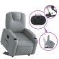 vidaXL Poltrona Reclinante Alzapersona Elettrica Grigio Chiaro Tessuto