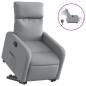 vidaXL Poltrona Reclinante Alzapersona Elettrica Grigio Chiaro Tessuto