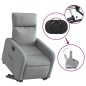 vidaXL Poltrona Reclinante Alzapersona Elettrica Grigio Chiaro Tessuto