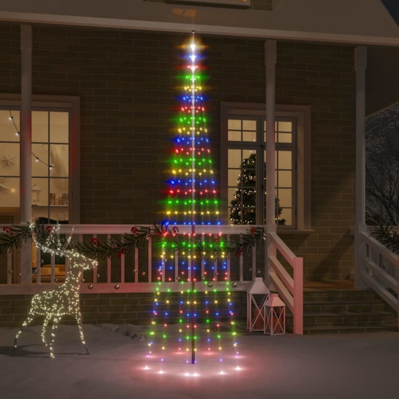 Albero di Natale Pennone Colorato 310 LED 300 cm Albero di Natale Pennone Colorato 310 LED 300 cm