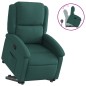 vidaXL Poltrona Alzapersona Reclinabile Verde Scuro in Tessuto
