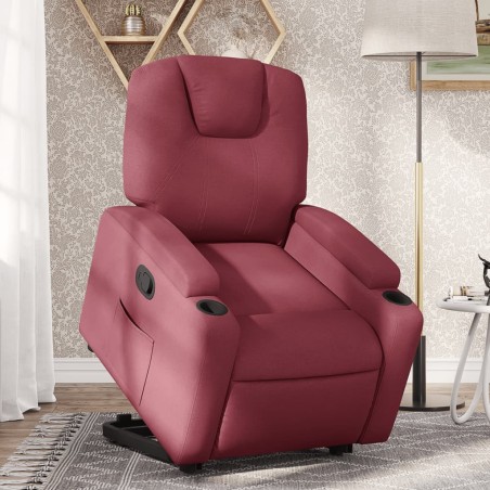 vidaXL Poltrona Alzapersona Reclinabile Rosso Vino in Tessuto