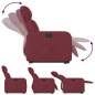 vidaXL Poltrona Alzapersona Reclinabile Elettrica Rosso Vino Tessuto
