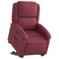 vidaXL Poltrona Alzapersona Reclinabile Elettrica Rosso Vino Tessuto