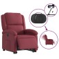vidaXL Poltrona Alzapersona Reclinabile Elettrica Rosso Vino Tessuto