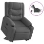 vidaXL Poltrona Alzapersona Reclinabile Elettrica Grigio Scuro Tessuto