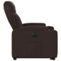 vidaXL Poltrona Alzapersona Reclinante Elettrica Marrone Scuro Tessuto
