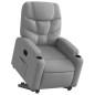 vidaXL Poltrona Reclinante Alzapersona Elettrica Grigio Chiaro Tessuto