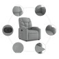 vidaXL Poltrona Reclinante Alzapersona Elettrica Grigio Chiaro Tessuto