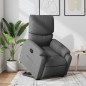 vidaXL Poltrona Alzapersona Reclinabile Elettrica Grigio Scuro Tessuto