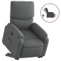 vidaXL Poltrona Alzapersona Reclinabile Elettrica Grigio Scuro Tessuto