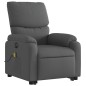 vidaXL Poltrona Alzapersona Massaggi Elettrica Grigio Scuro Tessuto
