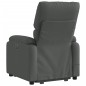 vidaXL Poltrona Alzapersona Massaggi Elettrica Grigio Scuro Tessuto