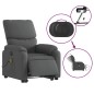 vidaXL Poltrona Alzapersona Massaggi Elettrica Grigio Scuro Tessuto