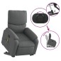 vidaXL Poltrona Alzapersona Massaggi Elettrica Grigio Scuro Tessuto