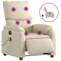 vidaXL Poltrona Massaggiante Elettrica Reclinabile Crema Similpelle