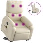 vidaXL Poltrona Alzapersona Reclinabile Massaggio Crema Similpelle