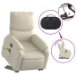 vidaXL Poltrona Alzapersona Reclinabile Massaggio Crema Similpelle