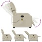 vidaXL Poltrona Alzapersona Reclinabile Massaggio Crema Similpelle