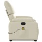 vidaXL Poltrona Alzapersona Reclinabile Massaggio Crema Similpelle