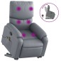 vidaXL Poltrona Alzapersona Reclinabile Massaggio Grigio Similpelle