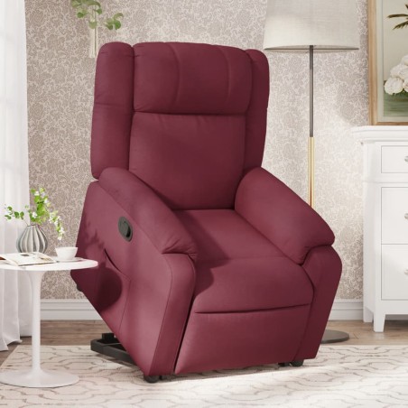 vidaXL Poltrona Alzapersona Reclinabile Rosso Vino in Tessuto