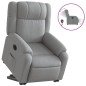 vidaXL Poltrona Reclinante Alzapersona Elettrica Grigio Chiaro Tessuto