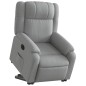 vidaXL Poltrona Reclinante Alzapersona Elettrica Grigio Chiaro Tessuto