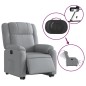 vidaXL Poltrona Reclinante Alzapersona Elettrica Grigio Chiaro Tessuto