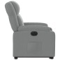 vidaXL Poltrona Reclinante Alzapersona Elettrica Grigio Chiaro Tessuto