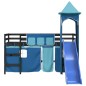 vidaXL Letto a Soppalco con Torre Bambini Blu 90x190cm Massello Pino vidaXL Letto a Soppalco con Torre Bambini Blu 90x190cm Massello Pino