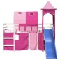vidaXL Letto a Soppalco con Torre Bambini Rosa 80x200cm Massello Pino