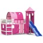 vidaXL Letto a Soppalco con Torre Bambini Rosa 90x200cm Massello Pino vidaXL Letto a Soppalco con Torre Bambini Rosa 90x200cm Massello Pino