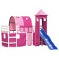 vidaXL Letto a Soppalco con Torre Bambini Rosa 90x200cm Massello Pino vidaXL Letto a Soppalco con Torre Bambini Rosa 90x200cm Massello Pino