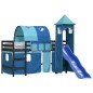 vidaXL Letto a Soppalco con Torre Bambini Blu 90x200cm Massello Pino vidaXL Letto a Soppalco con Torre Bambini Blu 90x200cm Massello Pino