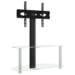 vidaXL Supporto TV Angolare 2 Livelli per 32-70 Pollici Nero e Argento