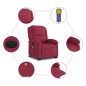 vidaXL Poltrona Alzapersona Massaggiante Elettrica Rosso Vino Velluto