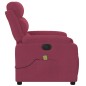 vidaXL Poltrona Massaggiante Reclinabile Elettrica Rosso Vino Velluto